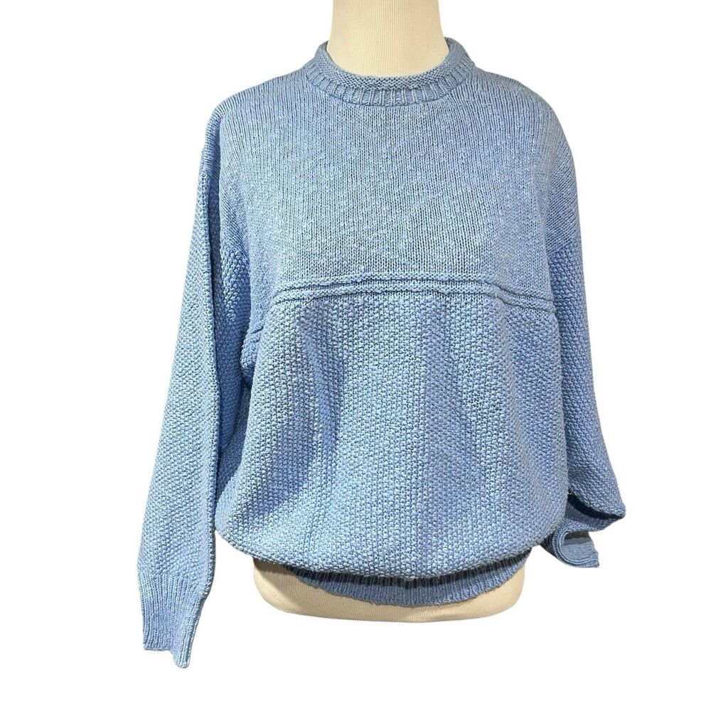 Boathouse Row Sweater Mens Medium or Womens M L Blue 100% Cotton Pullover Cozy